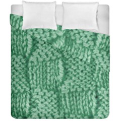 Knitted Wool Square Green Duvet Cover Double Side (california King Size) by snowwhitegirl