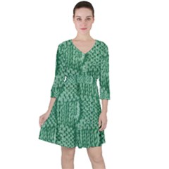 Knitted Wool Square Green Ruffle Dress by snowwhitegirl