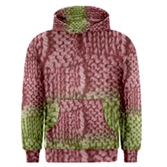 Knitted Wool Square Pink Green Men s Pullover Hoodie by snowwhitegirl