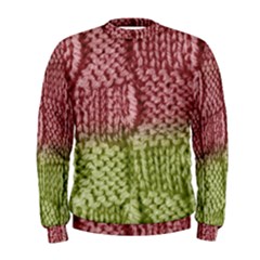 Knitted Wool Square Pink Green Men s Sweatshirt by snowwhitegirl