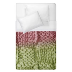 Knitted Wool Square Pink Green Duvet Cover (single Size) by snowwhitegirl
