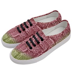 Knitted Wool Square Pink Green Women s Classic Low Top Sneakers by snowwhitegirl