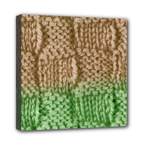 Knitted Wool Square Beige Green Multi Function Bag	