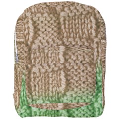 Knitted Wool Square Beige Green Full Print Backpack by snowwhitegirl