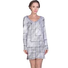 Silver Grid Pattern Long Sleeve Nightdress by dflcprints