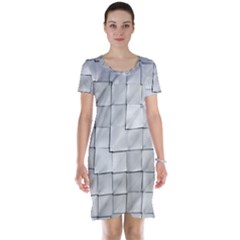 Silver Grid Pattern Short Sleeve Nightdress by dflcprints