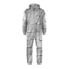 Silver Grid Pattern Hooded Jumpsuit (kids) by dflcprints