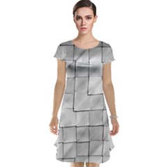 Silver Grid Pattern Cap Sleeve Nightdress by dflcprints