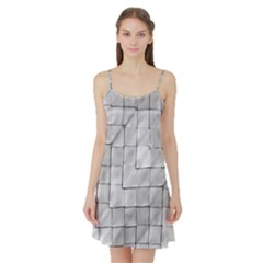 Silver Grid Pattern Satin Night Slip by dflcprints