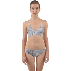 Silver Grid Pattern Wrap Around Bikini Set by dflcprints