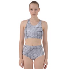 Silver Grid Pattern Racer Back Bikini Set by dflcprints