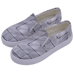 Silver Grid Pattern Kids  Canvas Slip Ons by dflcprints