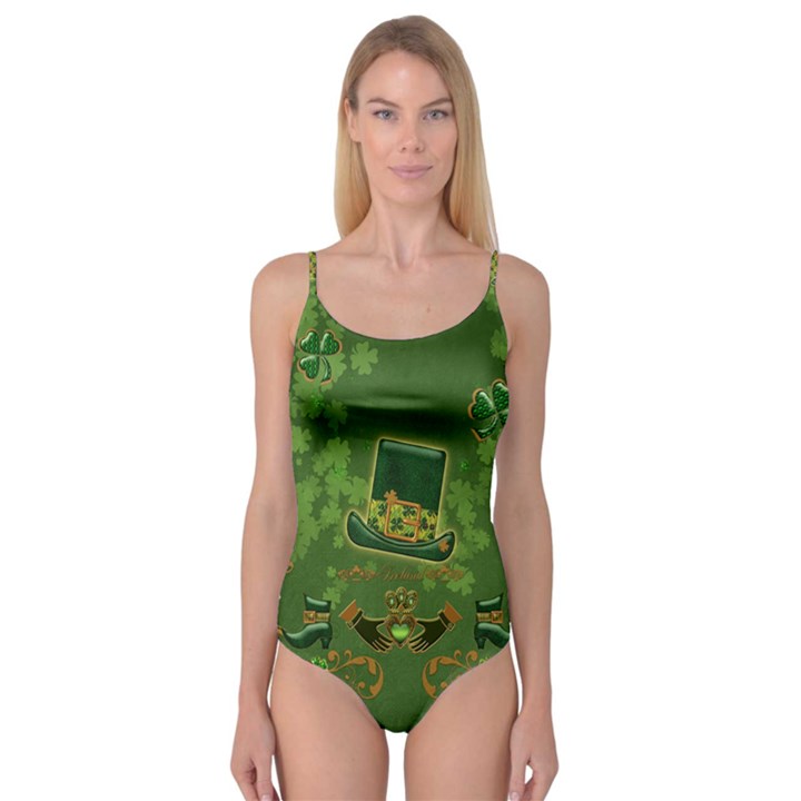 Happy st. patrick s day with clover Camisole Leotard 