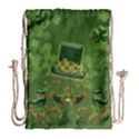 Happy st. patrick s day with clover Drawstring Bag (Large) View2