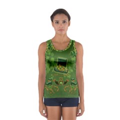 Happy St  Patrick s Day With Clover Sport Tank Top  by FantasyWorld7