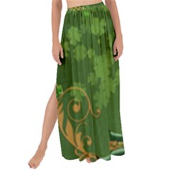 Happy St  Patrick s Day With Clover Maxi Chiffon Tie-up Sarong by FantasyWorld7