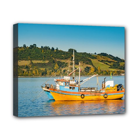 Fishing Boat At Lake, Chiloe, Chile Canvas 10  X 8  by dflcprints