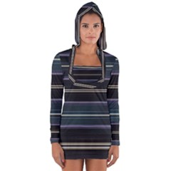 Modern Abtract Linear Design Long Sleeve Hooded T-shirt by dflcprints