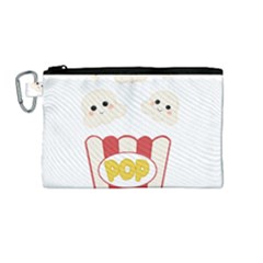 Cute Kawaii Popcorn Canvas Cosmetic Bag (medium) by Valentinaart
