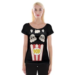 Cute Kawaii Popcorn Cap Sleeve Tops