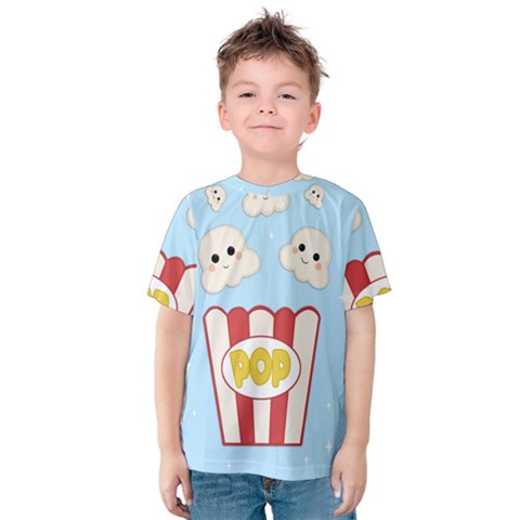 Cute Kawaii Popcorn Kids  Cotton Tee by Valentinaart