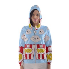 Cute Kawaii Popcorn Hooded Wind Breaker (women) by Valentinaart