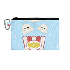 Cute Kawaii Popcorn Canvas Cosmetic Bag (medium) by Valentinaart