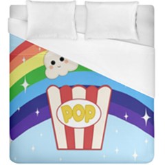 Cute Kawaii Popcorn Duvet Cover (King Size)