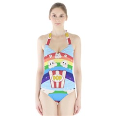 Cute Kawaii Popcorn Halter Swimsuit