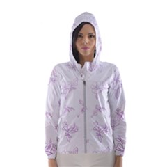 Beautiful,violet,floral,shabby Chic,pattern Hooded Wind Breaker (women) by NouveauDesign