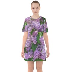 Lilacs 2 Sixties Short Sleeve Mini Dress by dawnsiegler