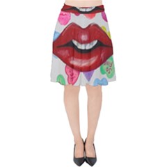 Aahhhh Candy Velvet High Waist Skirt by dawnsiegler