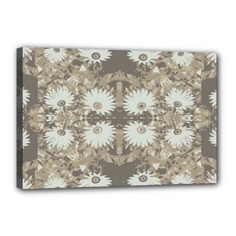 Vintage Daisy Floral Pattern Canvas 18  X 12  by dflcprints