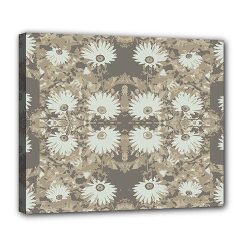 Vintage Daisy Floral Pattern Deluxe Canvas 24  X 20   by dflcprints