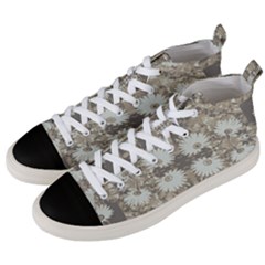 Vintage Daisy Floral Pattern Men s Mid-top Canvas Sneakers by dflcprints