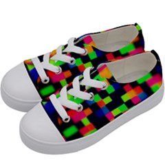 Squares Kids  Low Top Canvas Sneakers by dawnsiegler