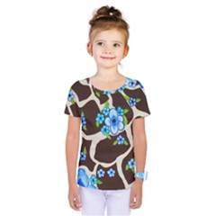 Floral Giraffe Print Kids  One Piece Tee