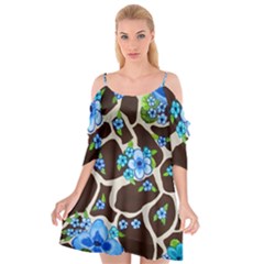 Floral Giraffe Print Cutout Spaghetti Strap Chiffon Dress by dawnsiegler