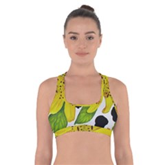 Floral Cow Print Cross Back Sports Bra