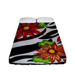 Floral Zebra Print Fitted Sheet (full/ Double Size) by dawnsiegler