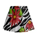 Floral Zebra Print Mini Flare Skirt View1