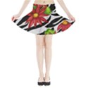 Floral Zebra Print Mini Flare Skirt View3