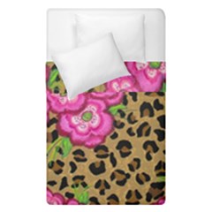 Floral Leopard Print Duvet Cover Double Side (single Size) by dawnsiegler