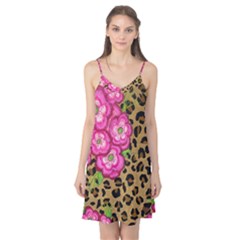 Floral Leopard Print Camis Nightgown by dawnsiegler