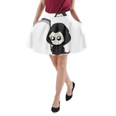 Cute Grim Reaper A-line Pocket Skirt by Valentinaart