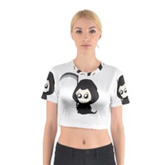 Cute Grim Reaper Cotton Crop Top by Valentinaart