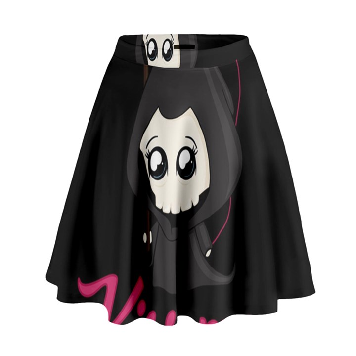 Cute Grim Reaper High Waist Skirt