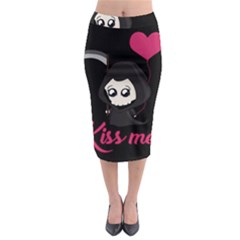 Cute Grim Reaper Midi Pencil Skirt by Valentinaart