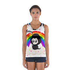 Cute Grim Reaper Sport Tank Top  by Valentinaart