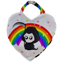 Cute Grim Reaper Giant Heart Shaped Tote by Valentinaart